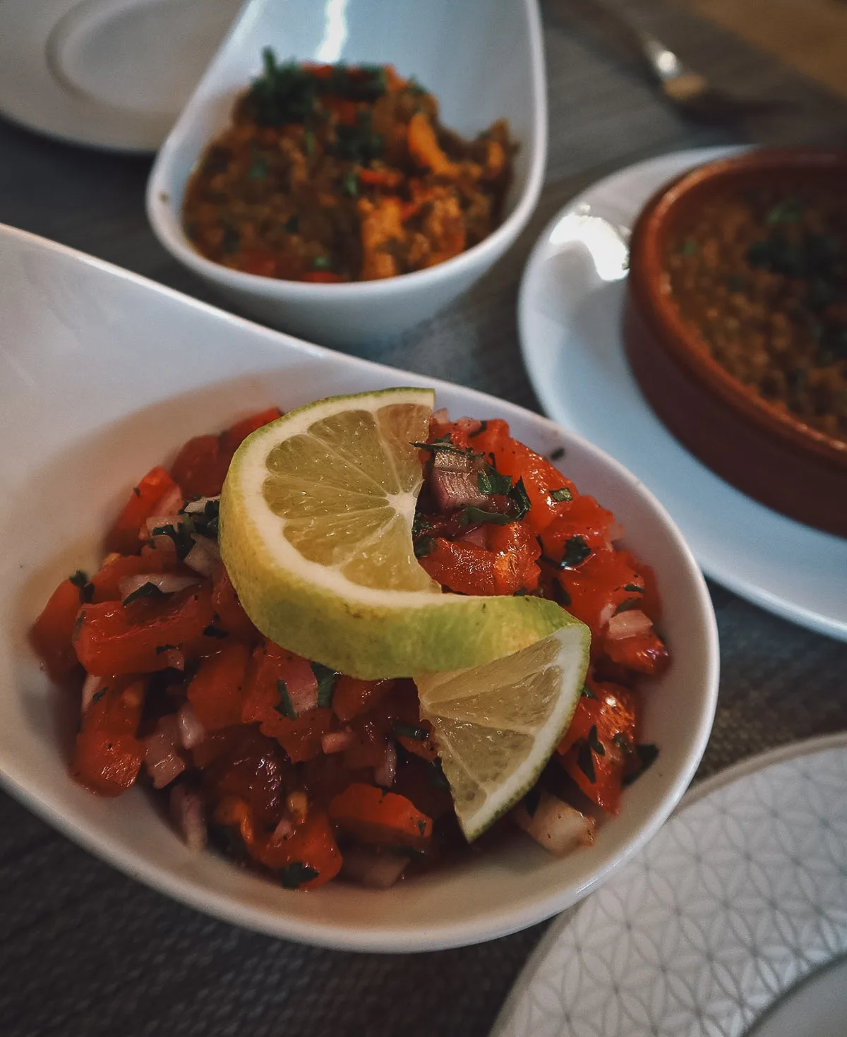 Moroccan salad at a restaurant in Rabat