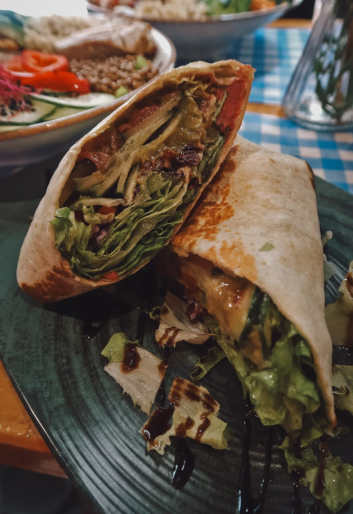 Hummus wrap at a restaurant in Split