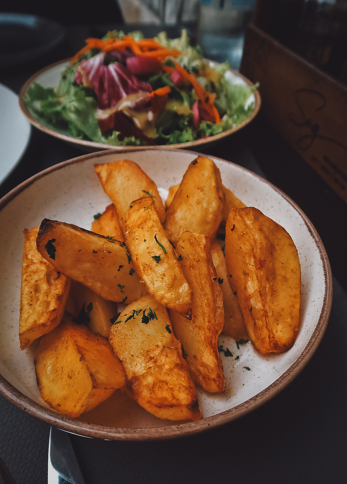 Roast potatoes at a restaurant in Split