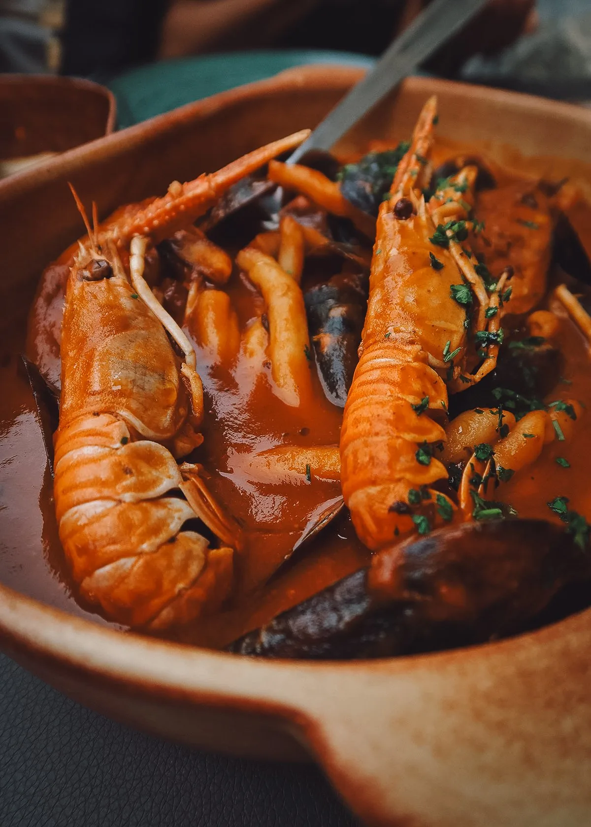 Croatian seafood stew at a restaurant in Split