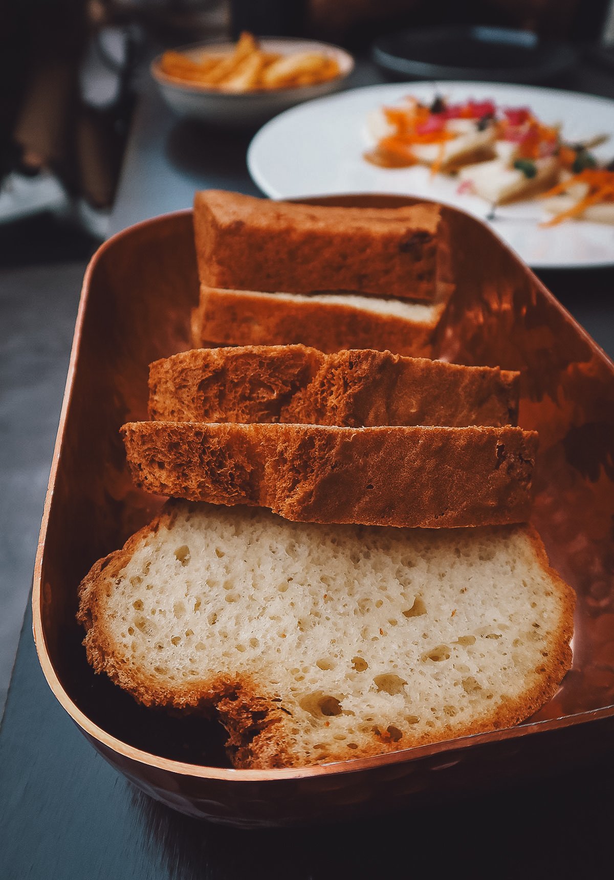Homemade bread at a restaurant in Split