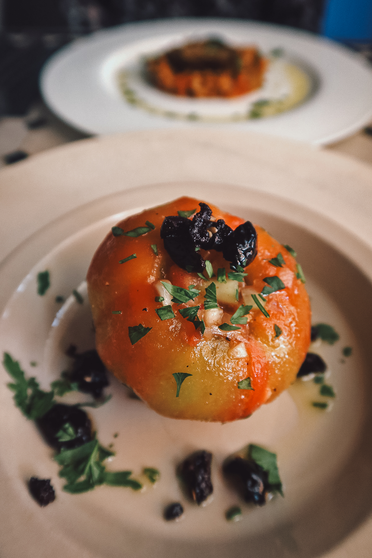 Moroccan salad at a restaurant in Marrakech