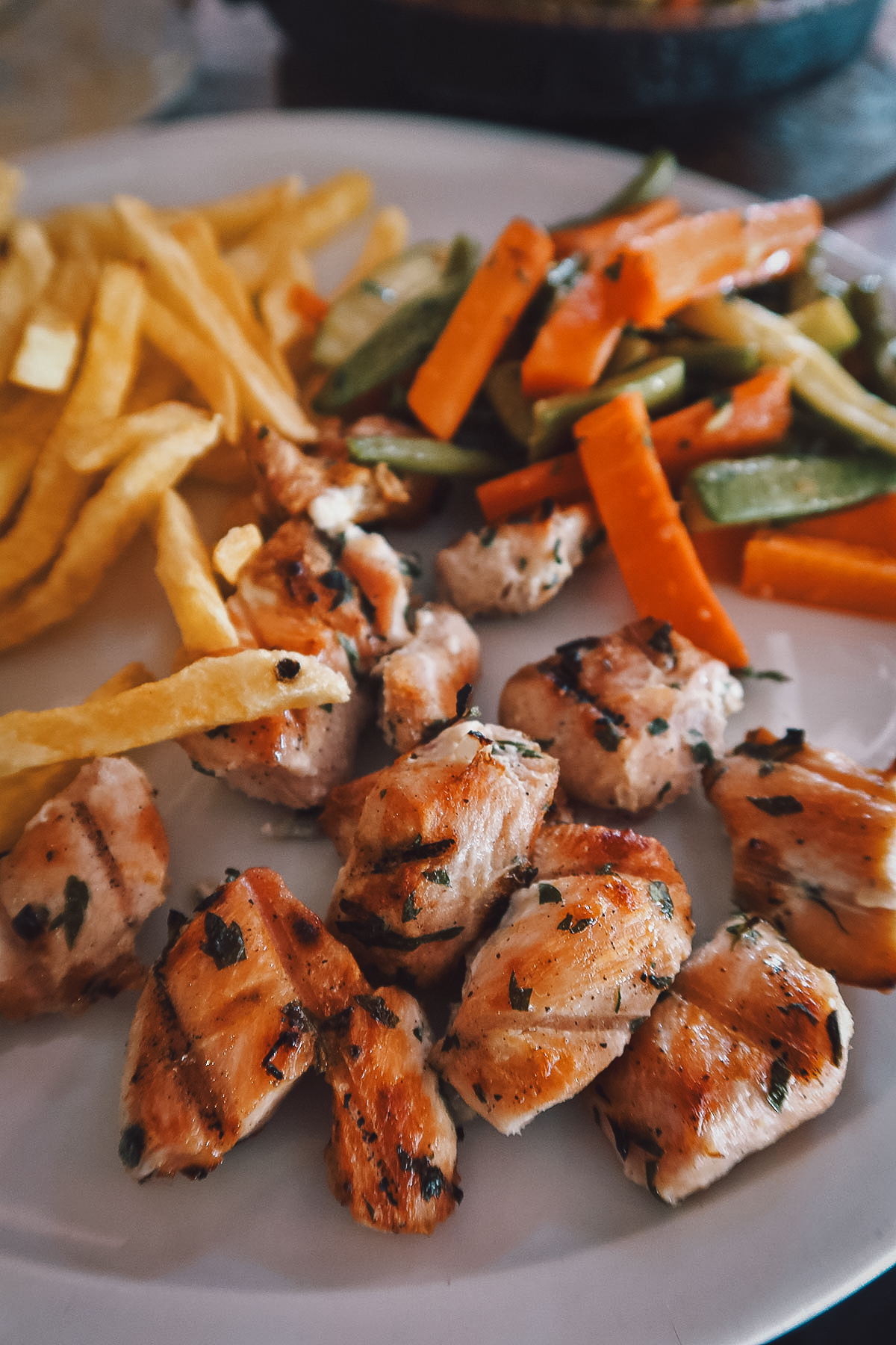 Grilled chicken at a restaurant in Marrakech