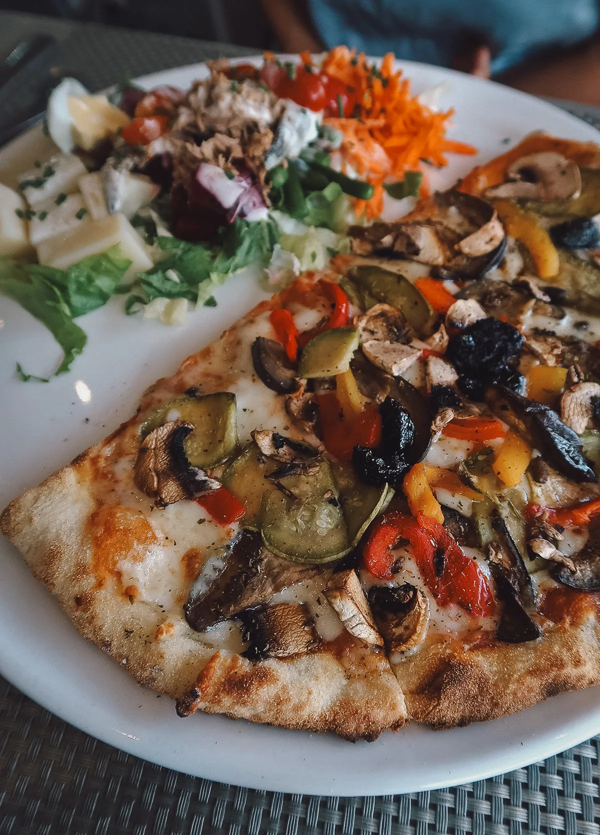 Pizza at a restaurant in Marrakech