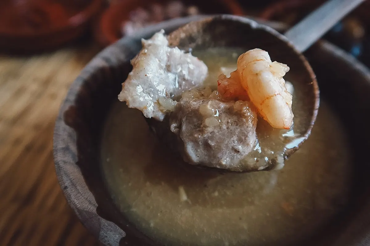 Seafood soup at a restaurant in Marrakech