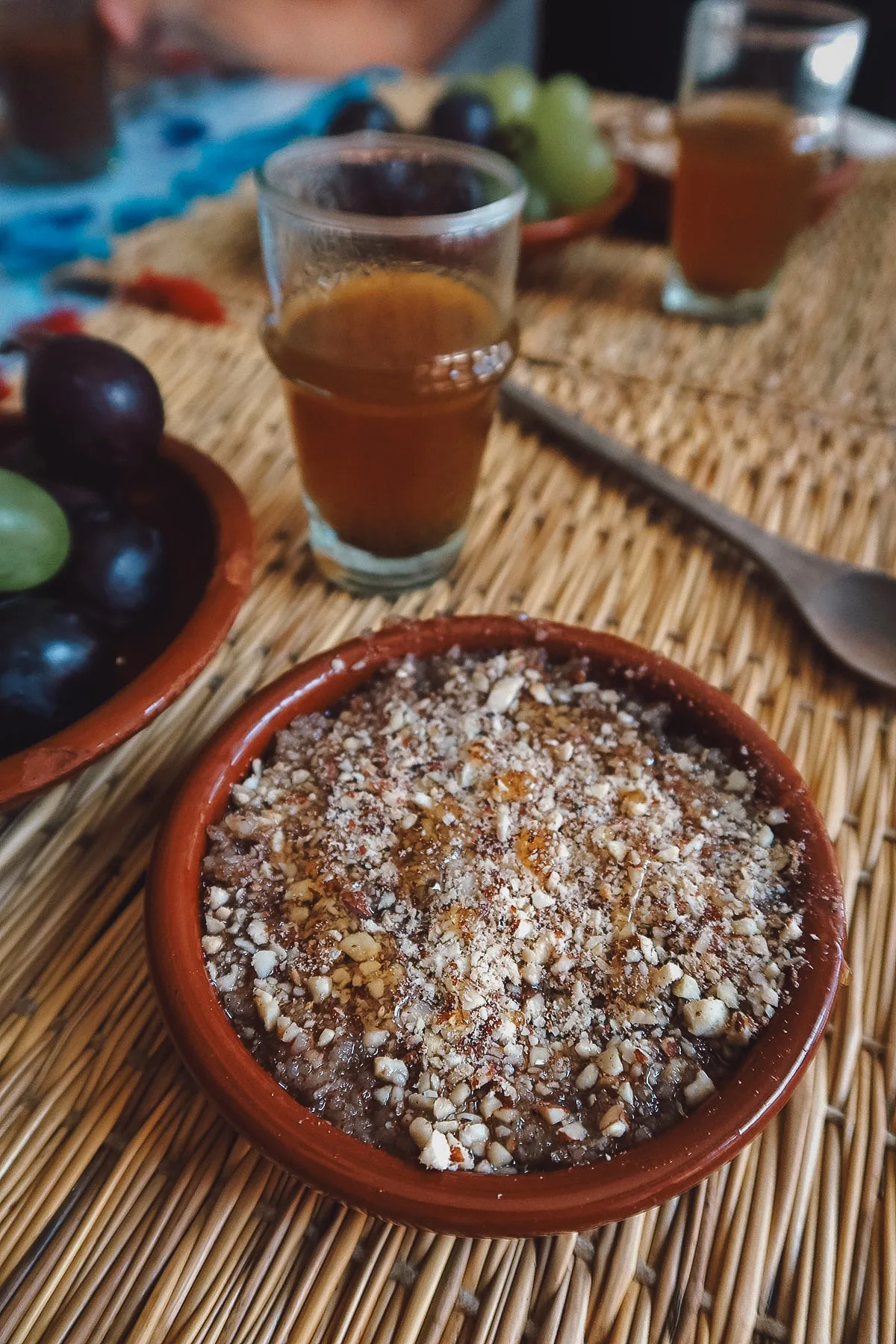 Dessert at a restaurant in Marrakech