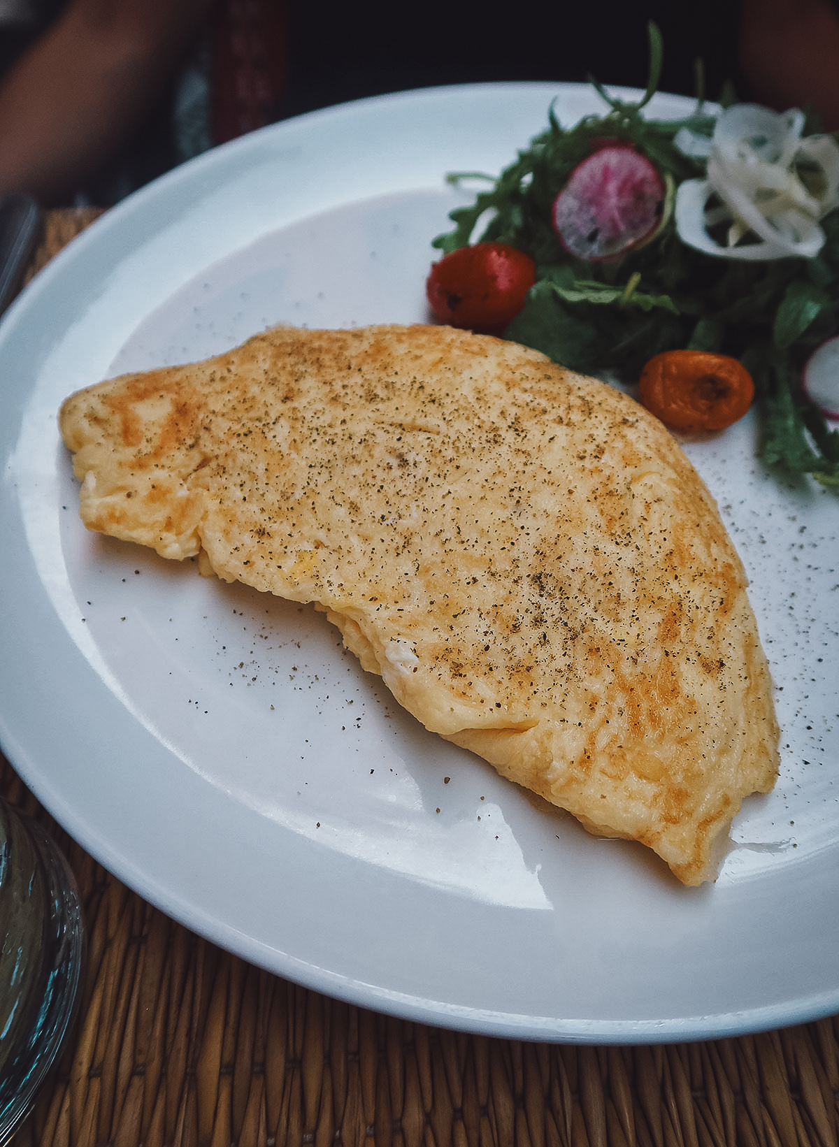 Omelette at a restaurant in Marrakech