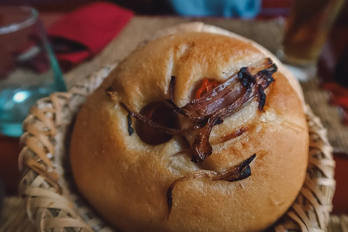 Bread at a restaurant in Marrakech