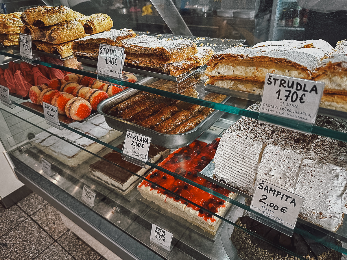 Pastries at a restaurant in Pula