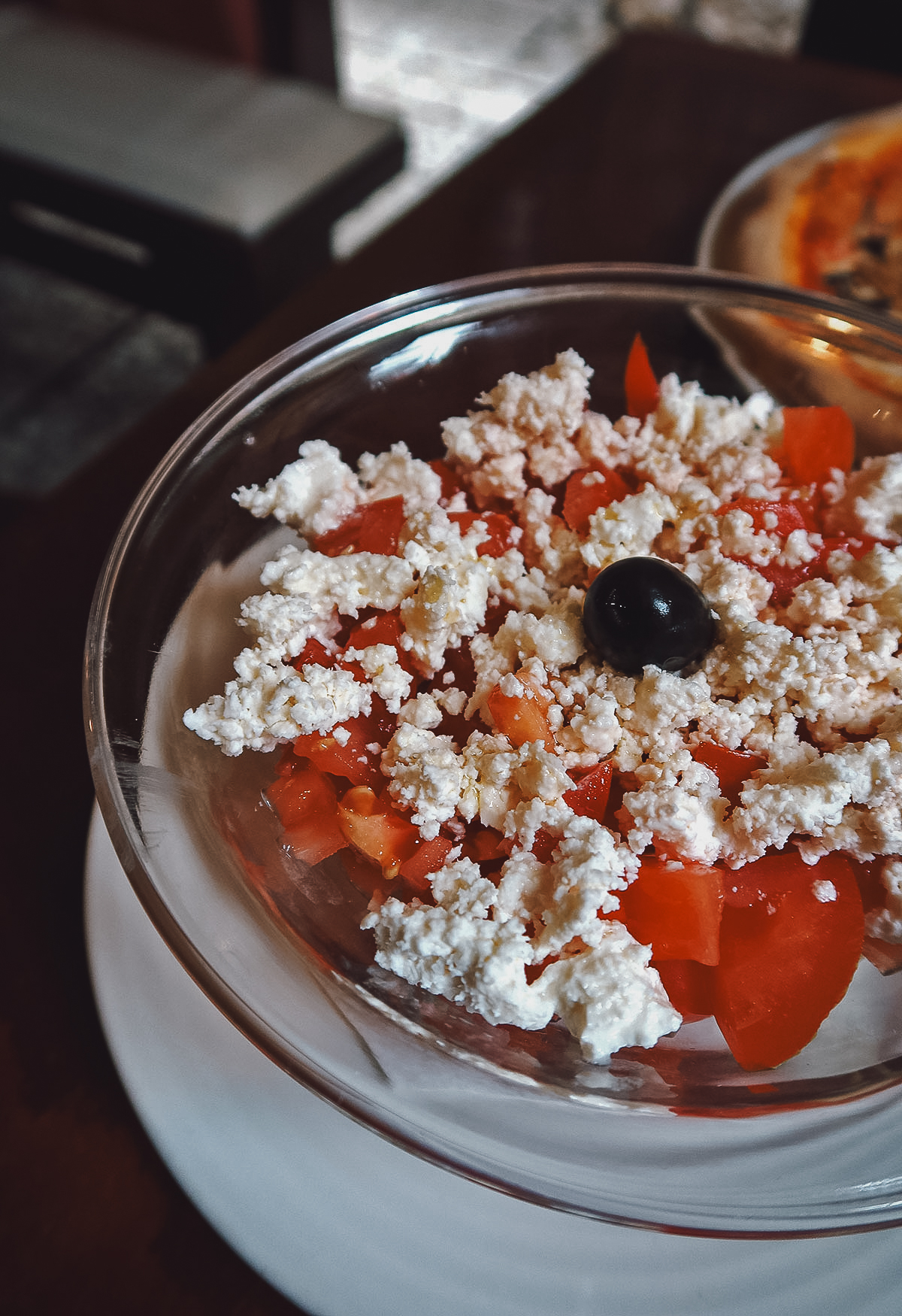 Greek salad at a restaurant in Rovinj