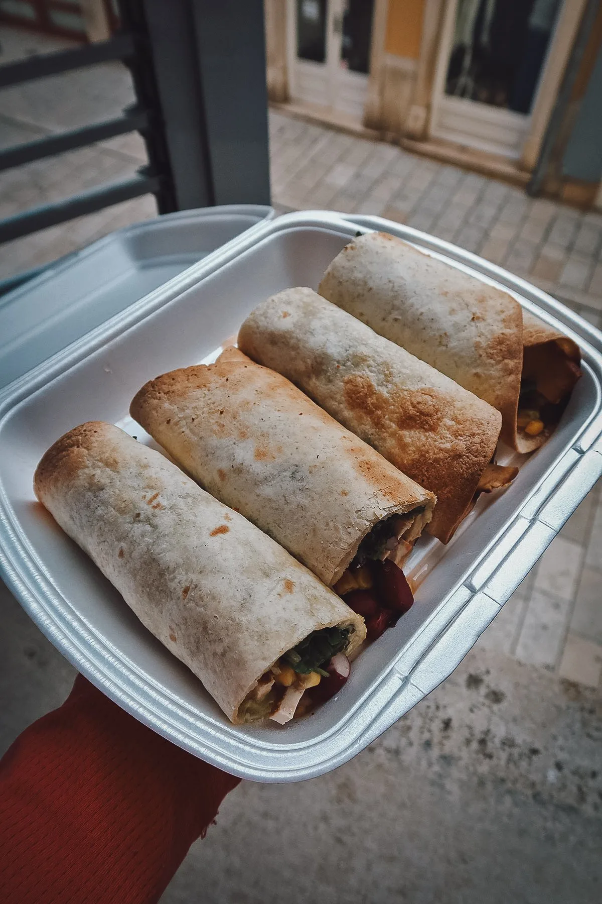 Tofu wraps from a restaurant in Rovinj