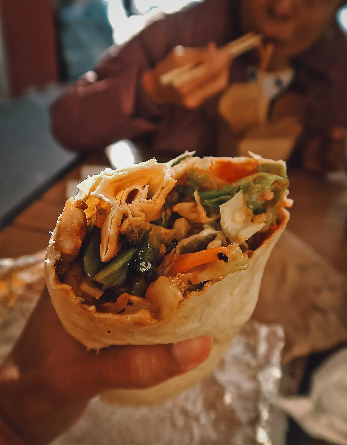 Chicken wrap from a restaurant in Rovinj