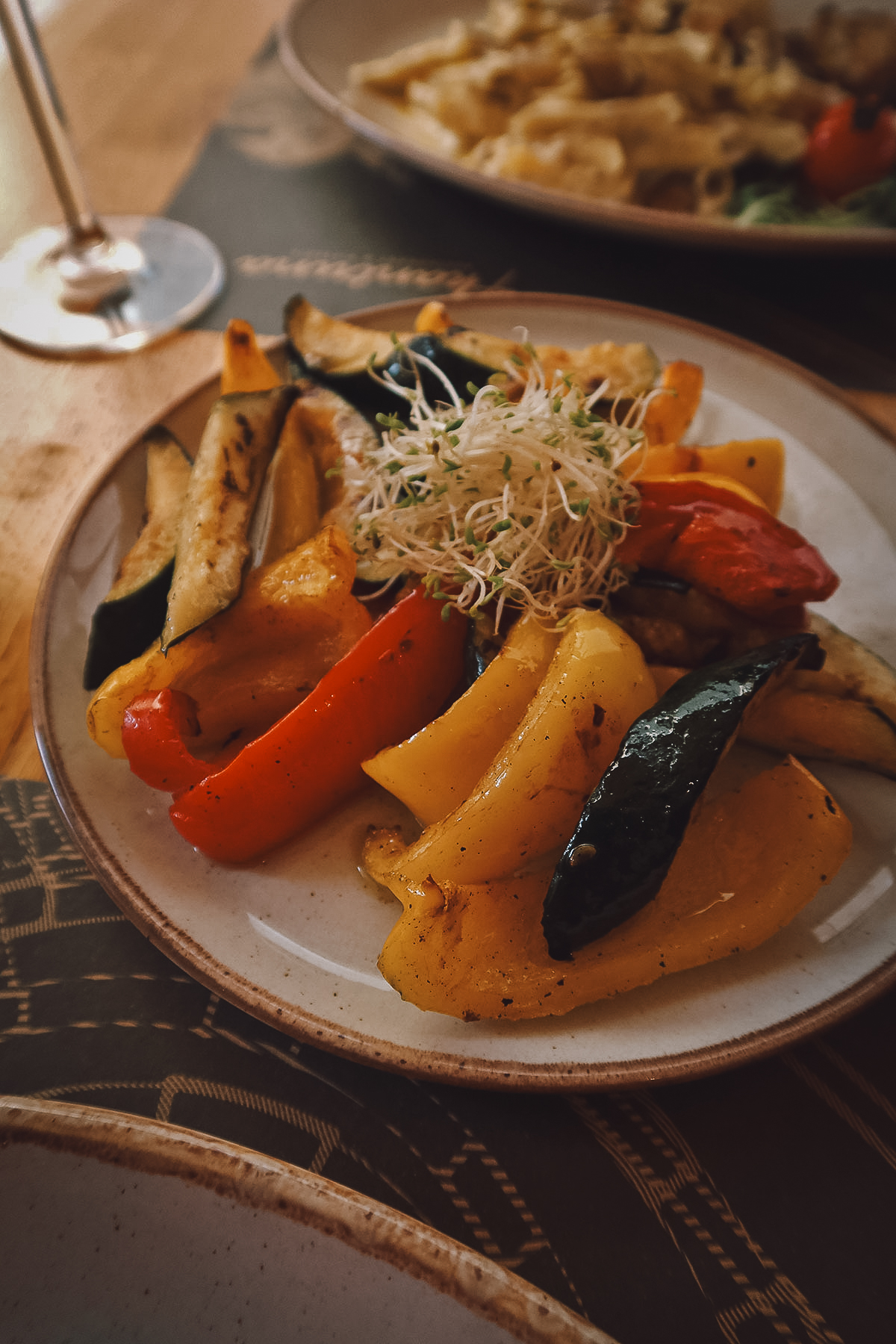 Roasted vegetables at a restaurant in Zadar