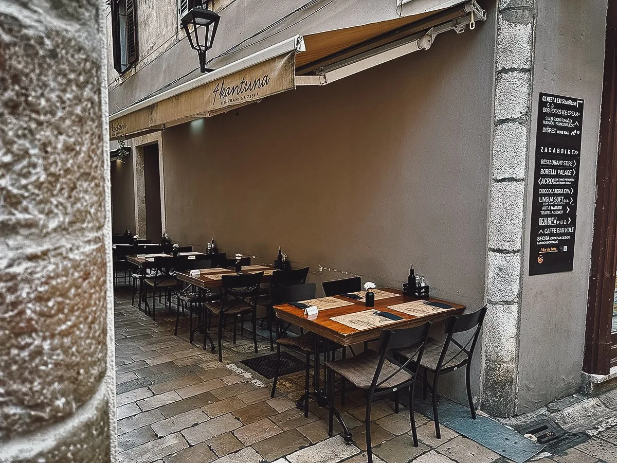 The Best Restaurants in Zadar 4 Kantuna outdoor seating