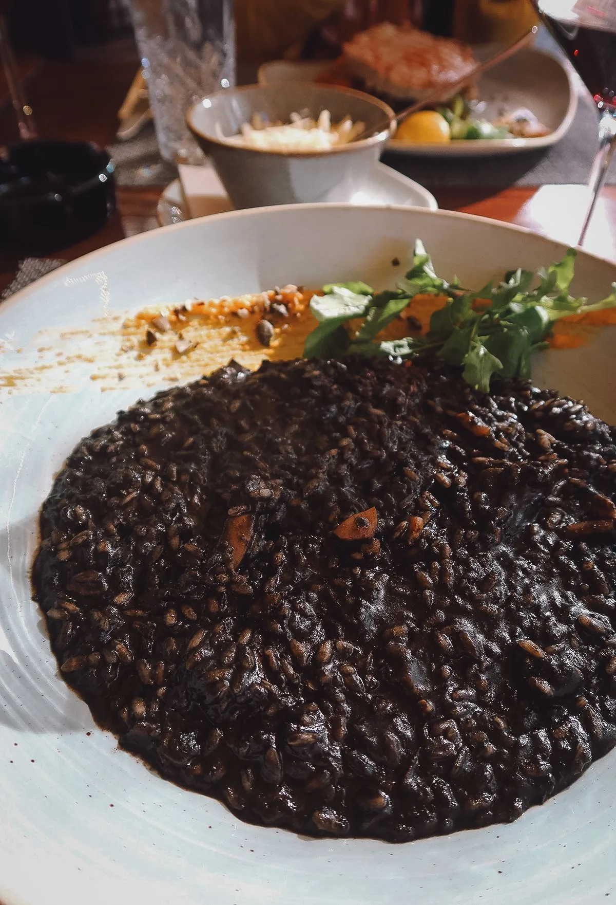 The Best Restaurants in Zadar Black risotto at a restaurant in Zadar