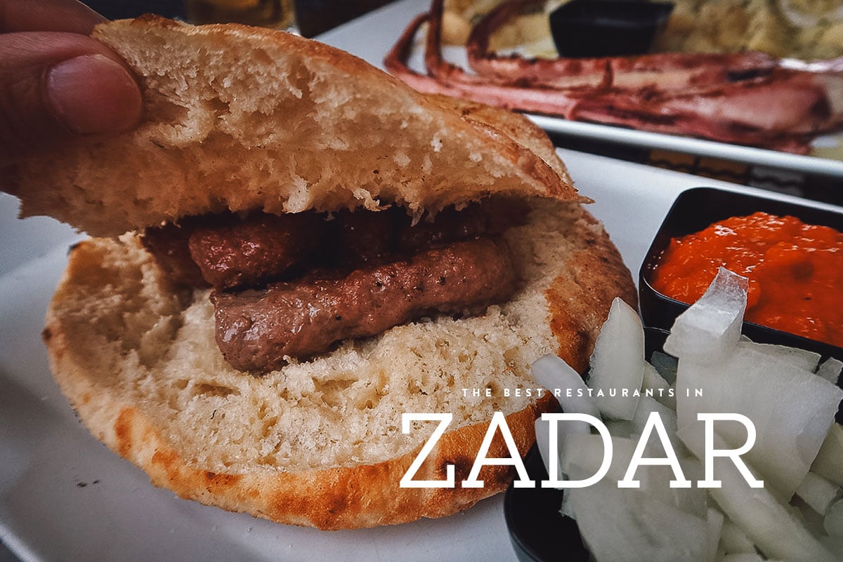 Cevapi at a restaurant in Zadar, Croatia