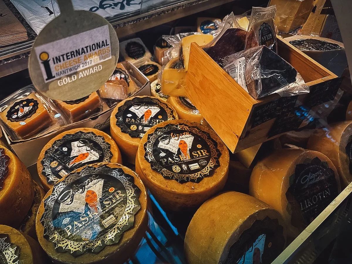 Cheeses at Gligora in Zadar, Croatia