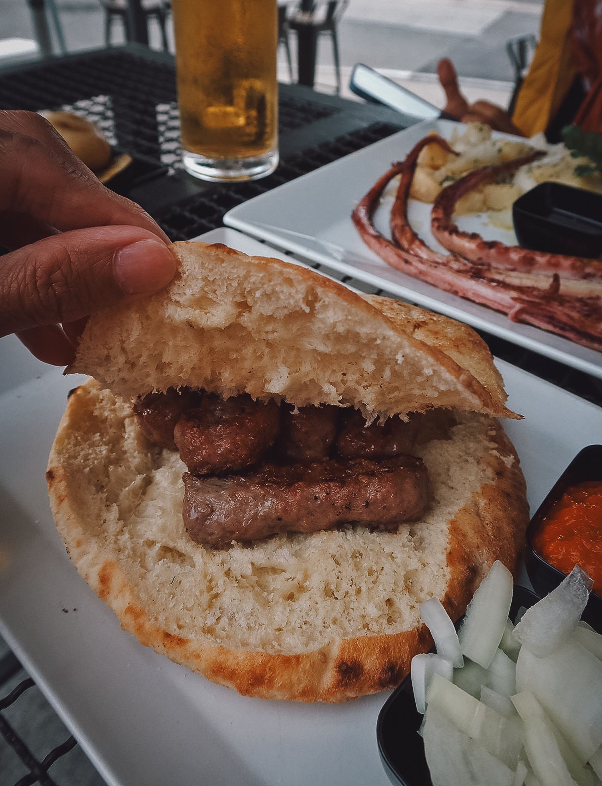 Cevapi at a restaurant in Zadar