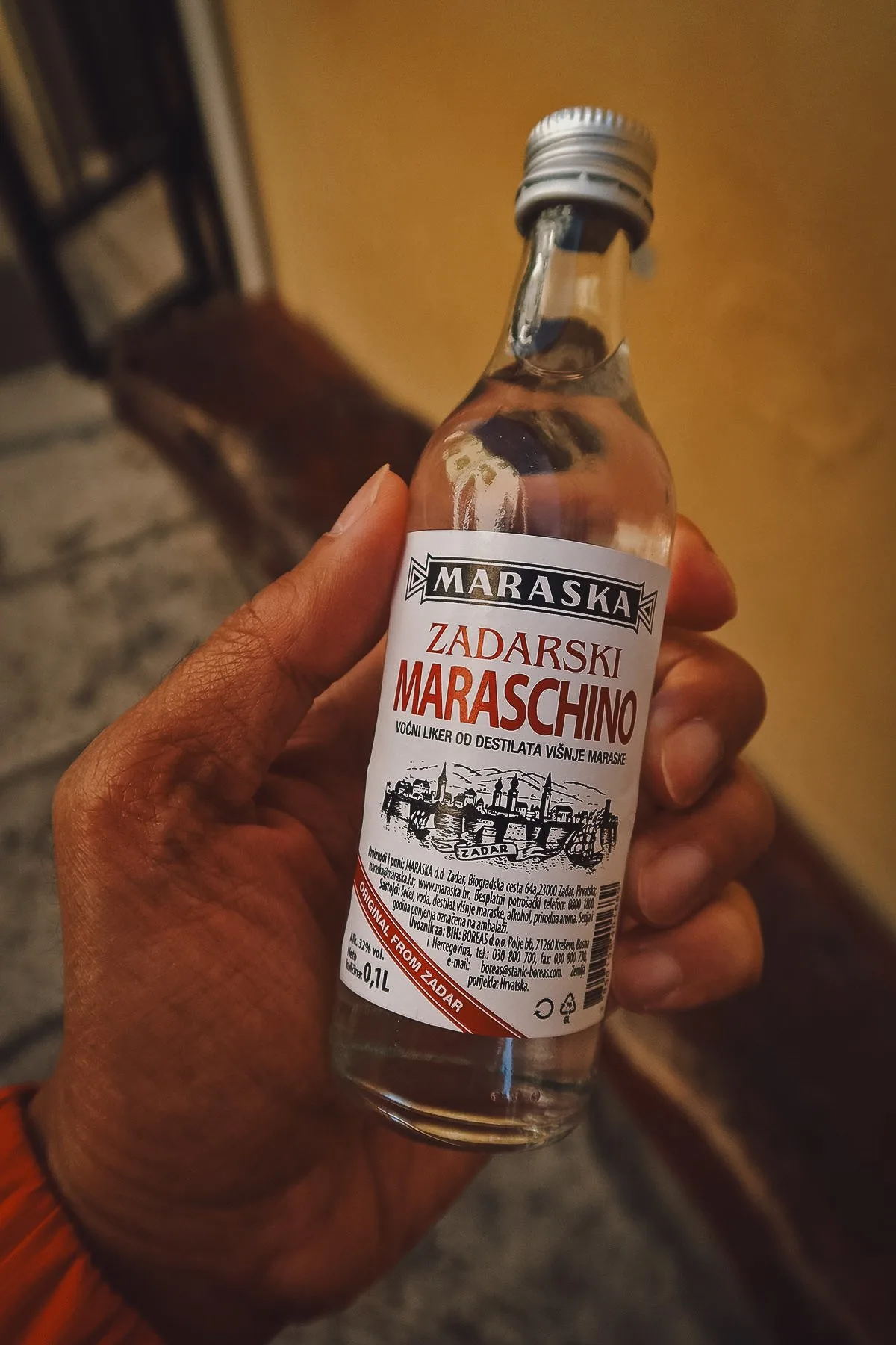 Maraschino liqueur from a store in Zadar