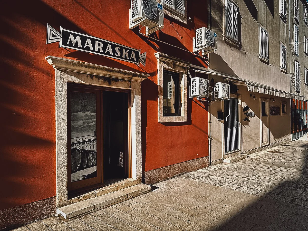 The Best Restaurants in Zadar Maraska shop in Zadar, Croatia