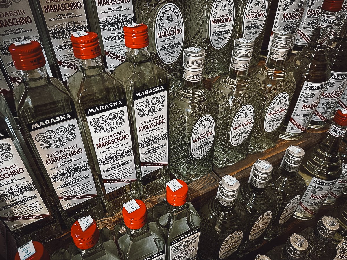 Maraschino liqueur at a shop in Zadar, Croatia