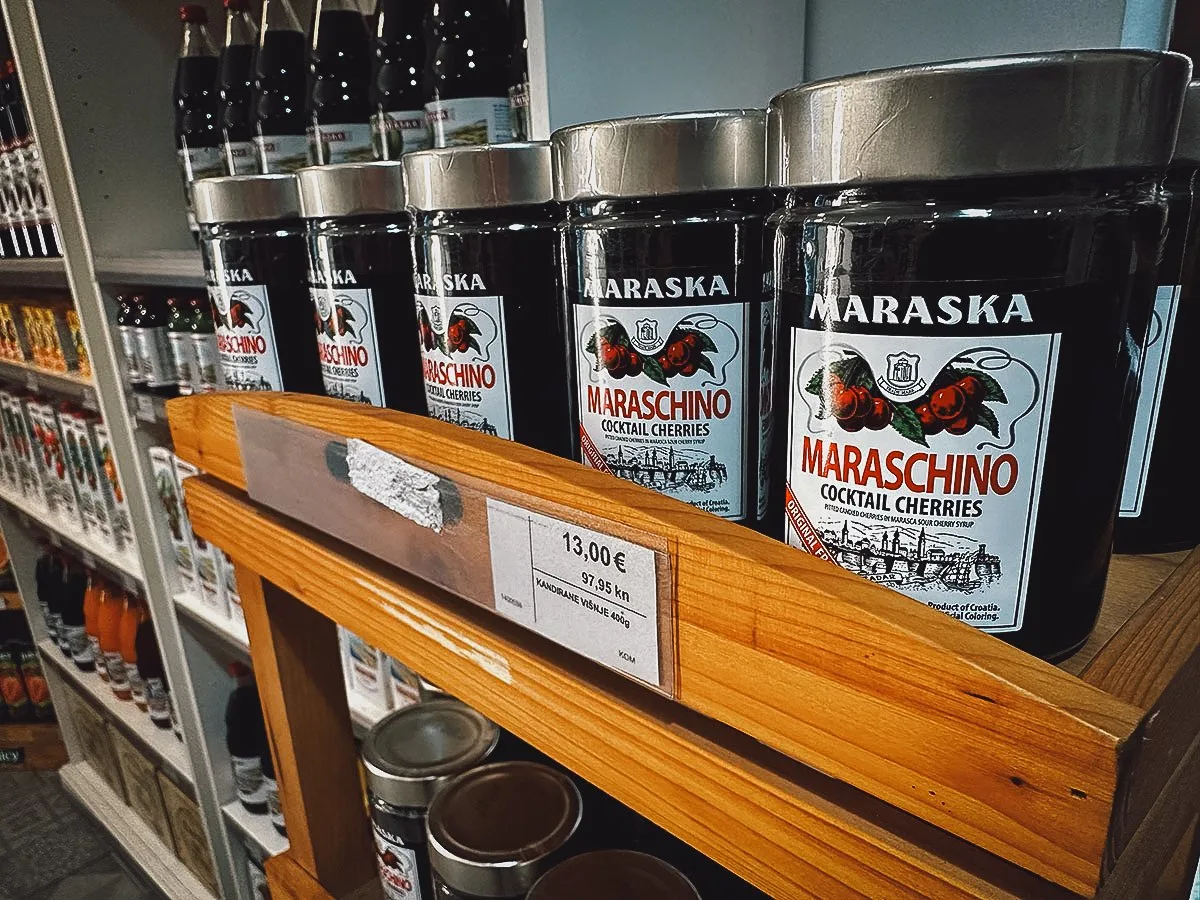 The Best Restaurants in Zadar Maraschino cherries at a shop in Zadar, Croatia