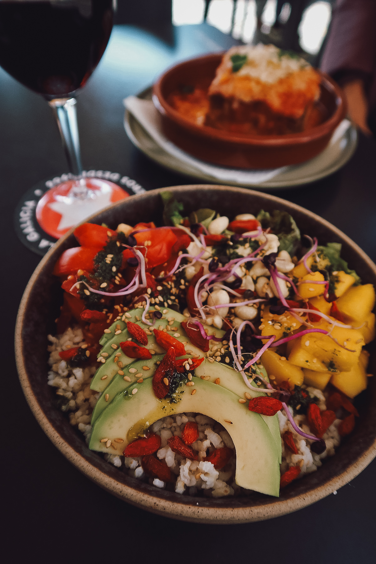 Salad bowl at a restaurant in Barcelona