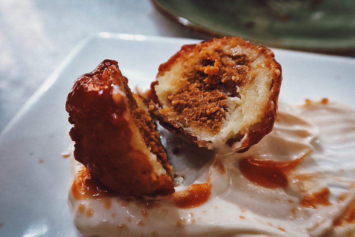 Inside a bomba at a restaurant in Barcelona