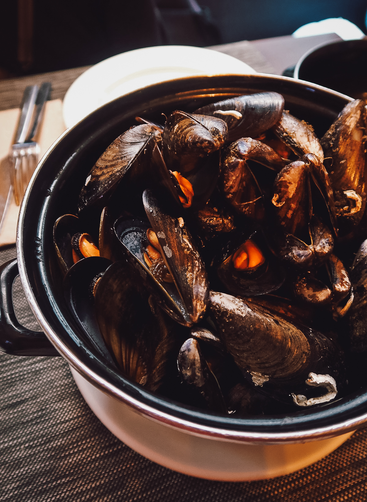 Mussels at a restaurant in Barcelona