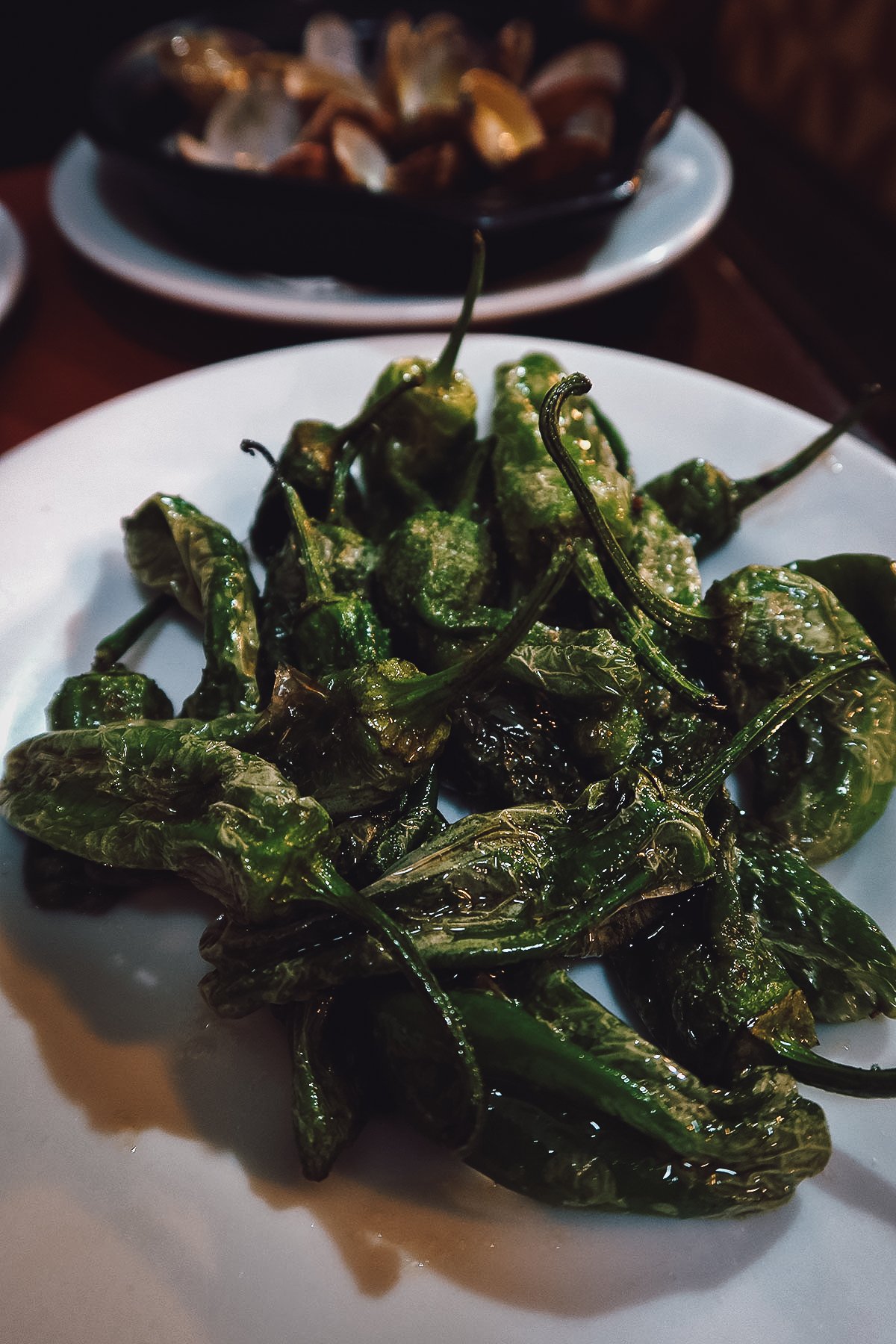 Padron peppers at a restaurant in Barcelona
