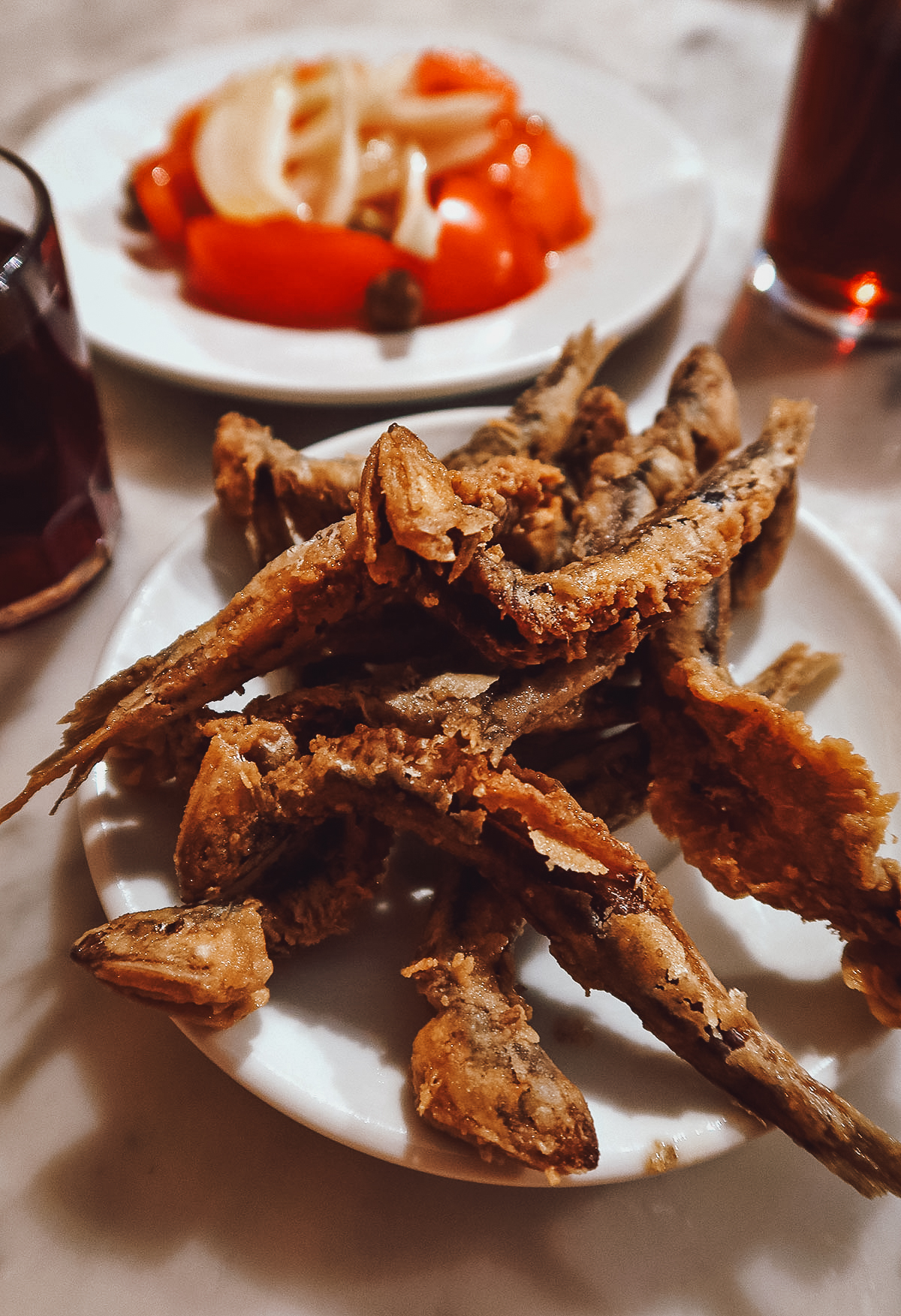 Pescaditos at a restaurant in Barcelona