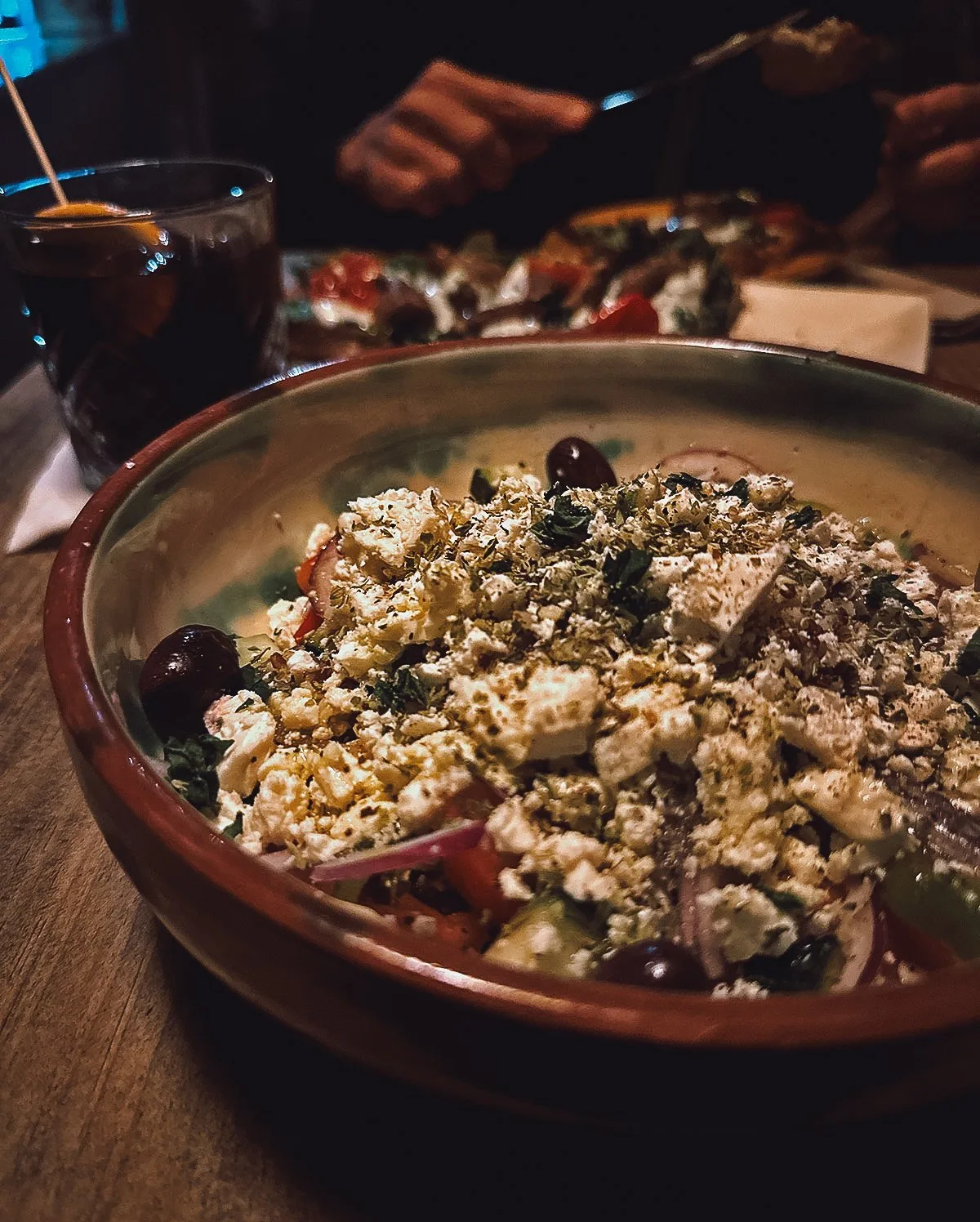 Salad bowl at a restaurant in Barcelona