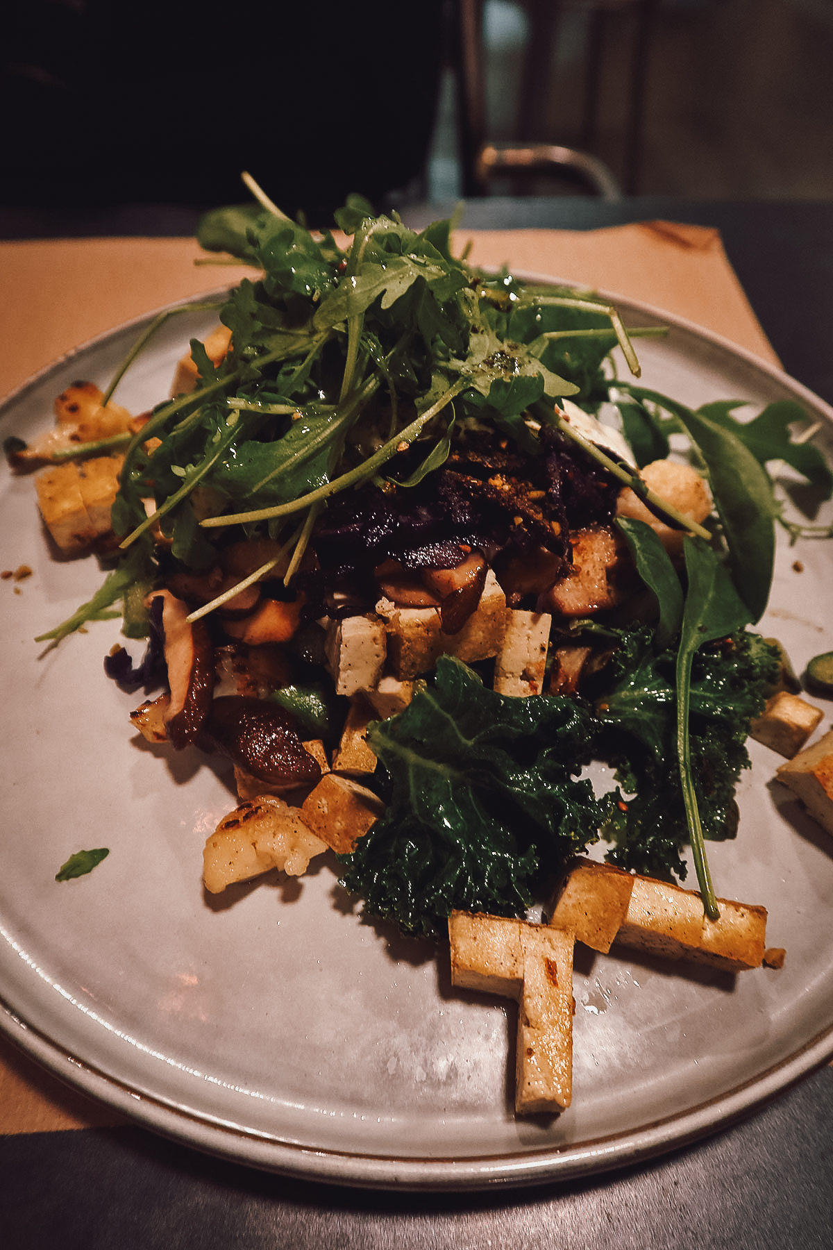 Salad at a restaurant in Barcelona