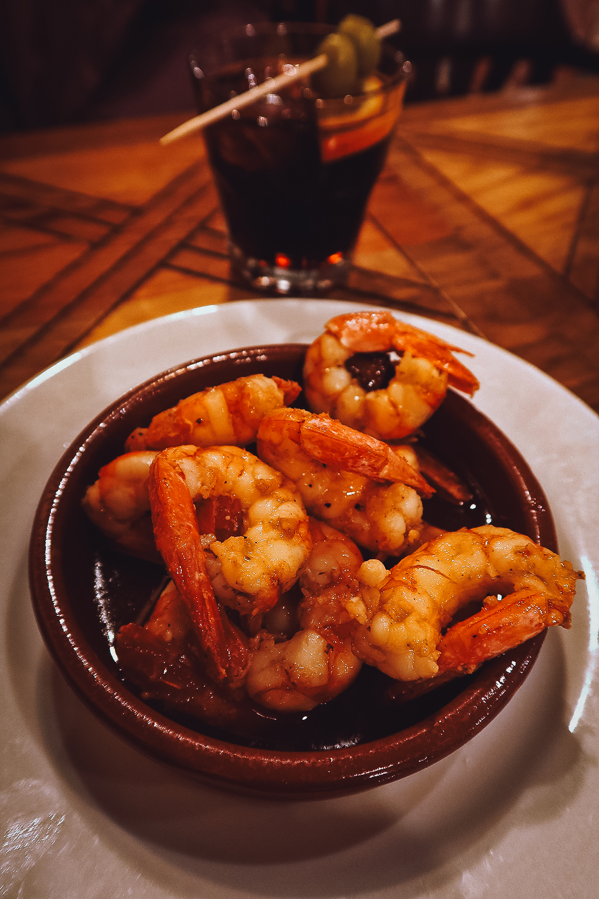 Gambas at a restaurant in Barcelona