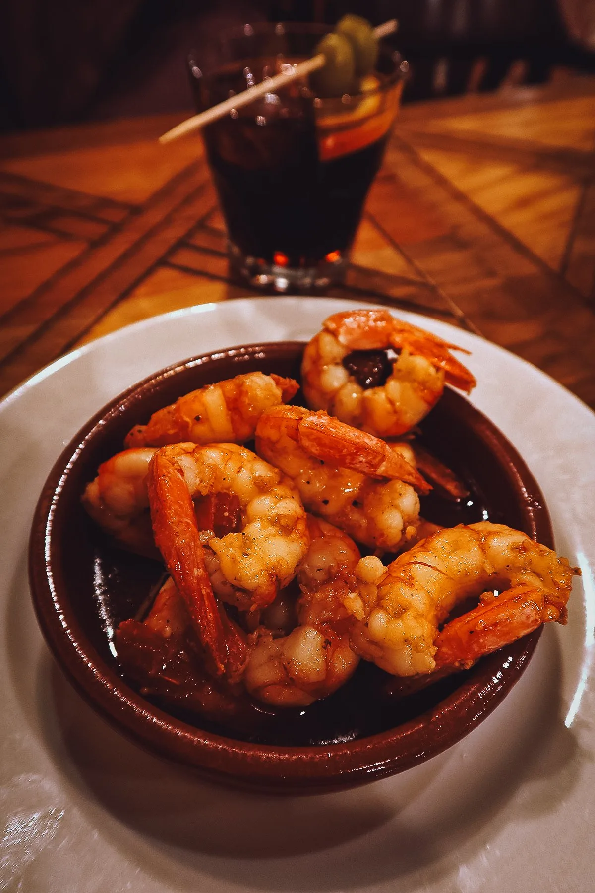 Gambas at a restaurant in Barcelona
