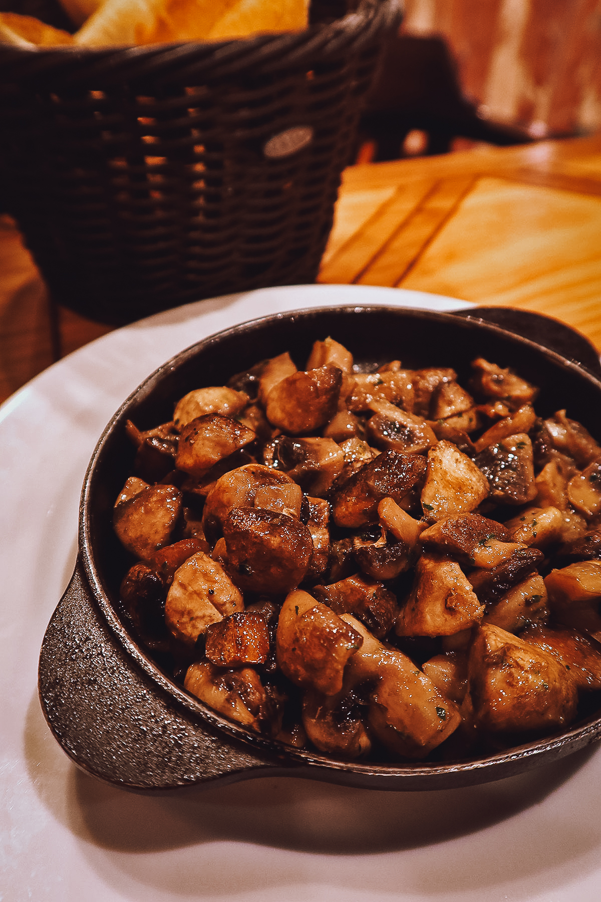 Mushroom tapas at a restaurant in Barcelona