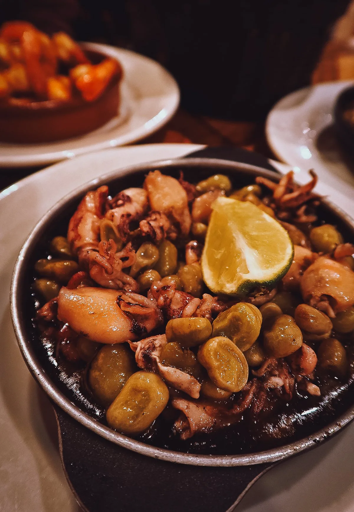 Squid tapas at a restaurant in Barcelona