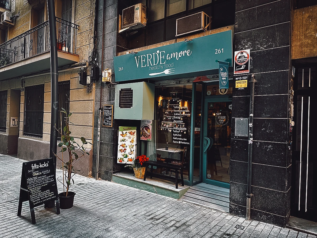 Verde Amore restaurant in Barcelona, Spain