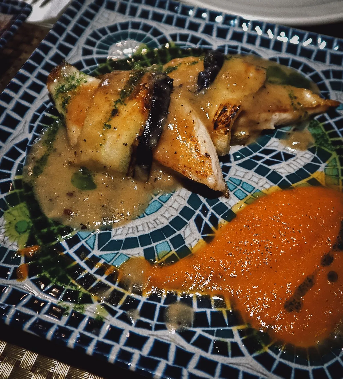 Fish tapas dish at a restaurant in Malaga