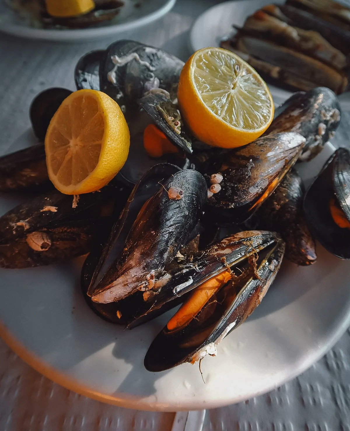 Mussels at a restaurant in Malaga