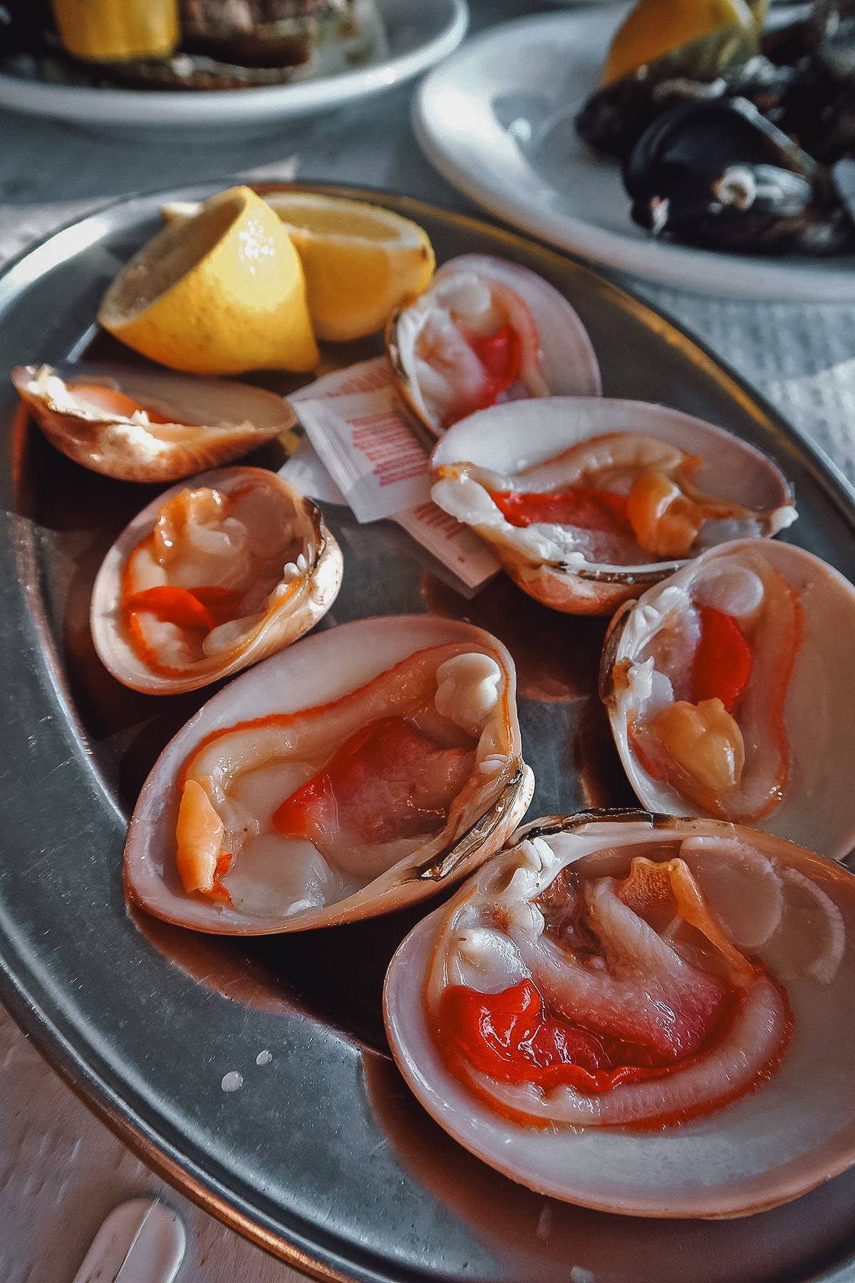 Clams at a restaurant in Malaga