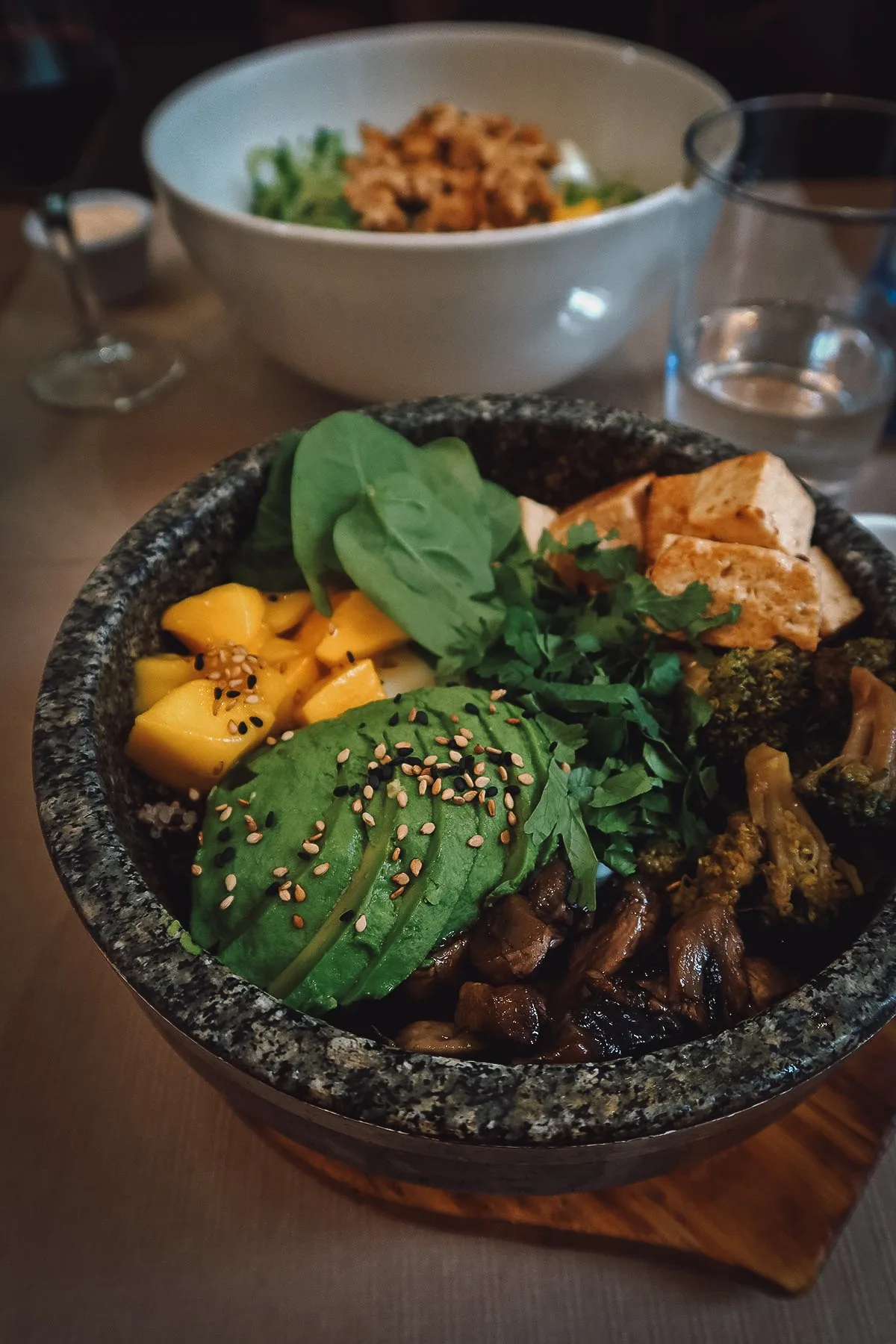 Bibimbap bowl at a restaurant in Malaga