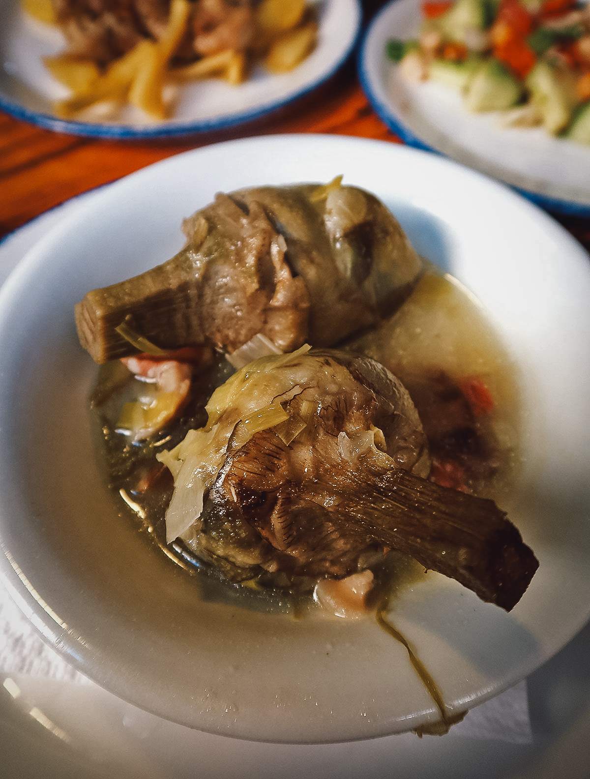 Artichokes at a restaurant in Malaga