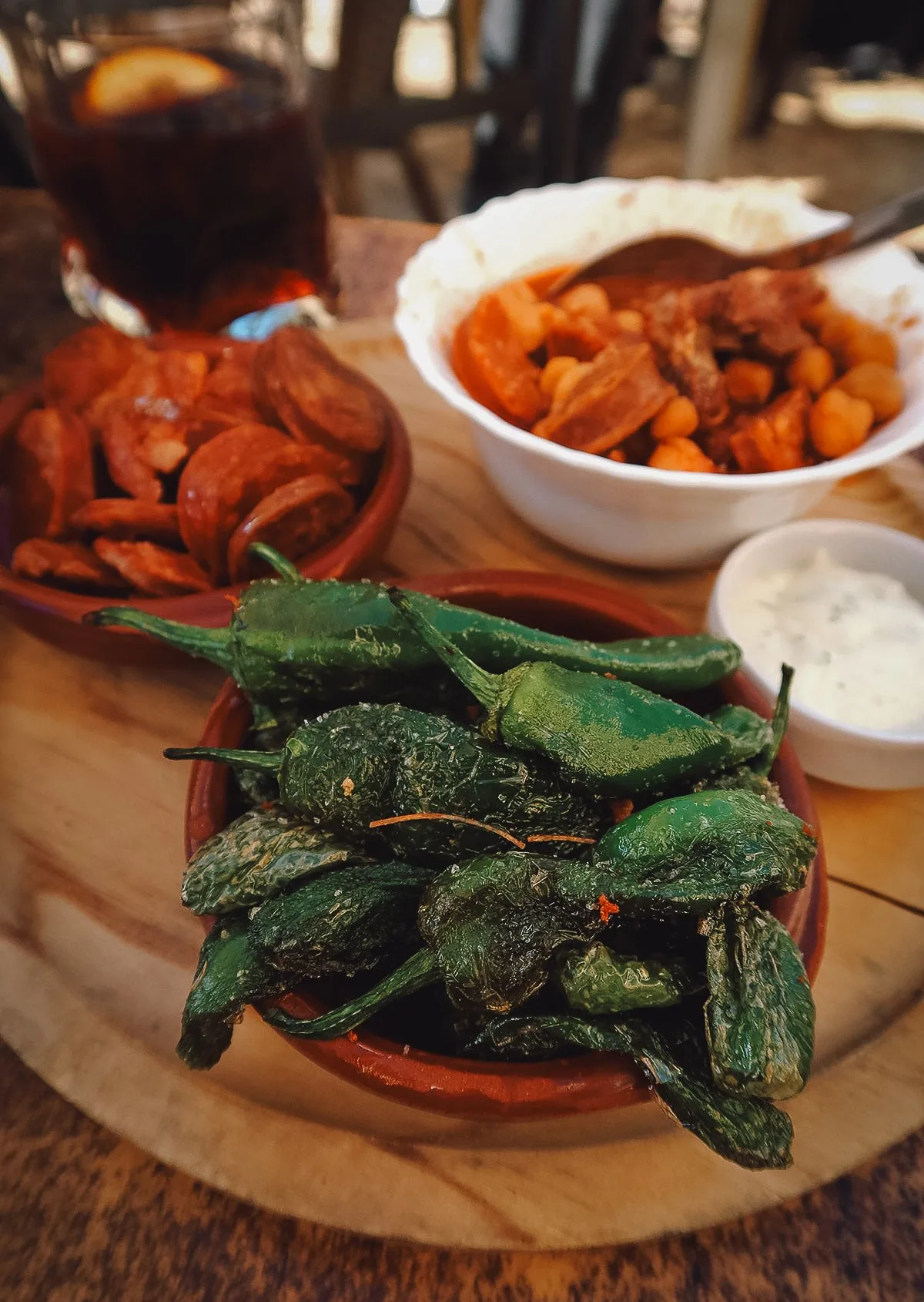 Padron peppers at a restaurant in Malaga