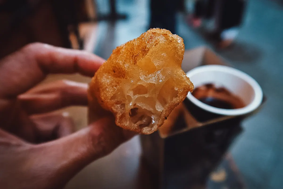 Inside a churro