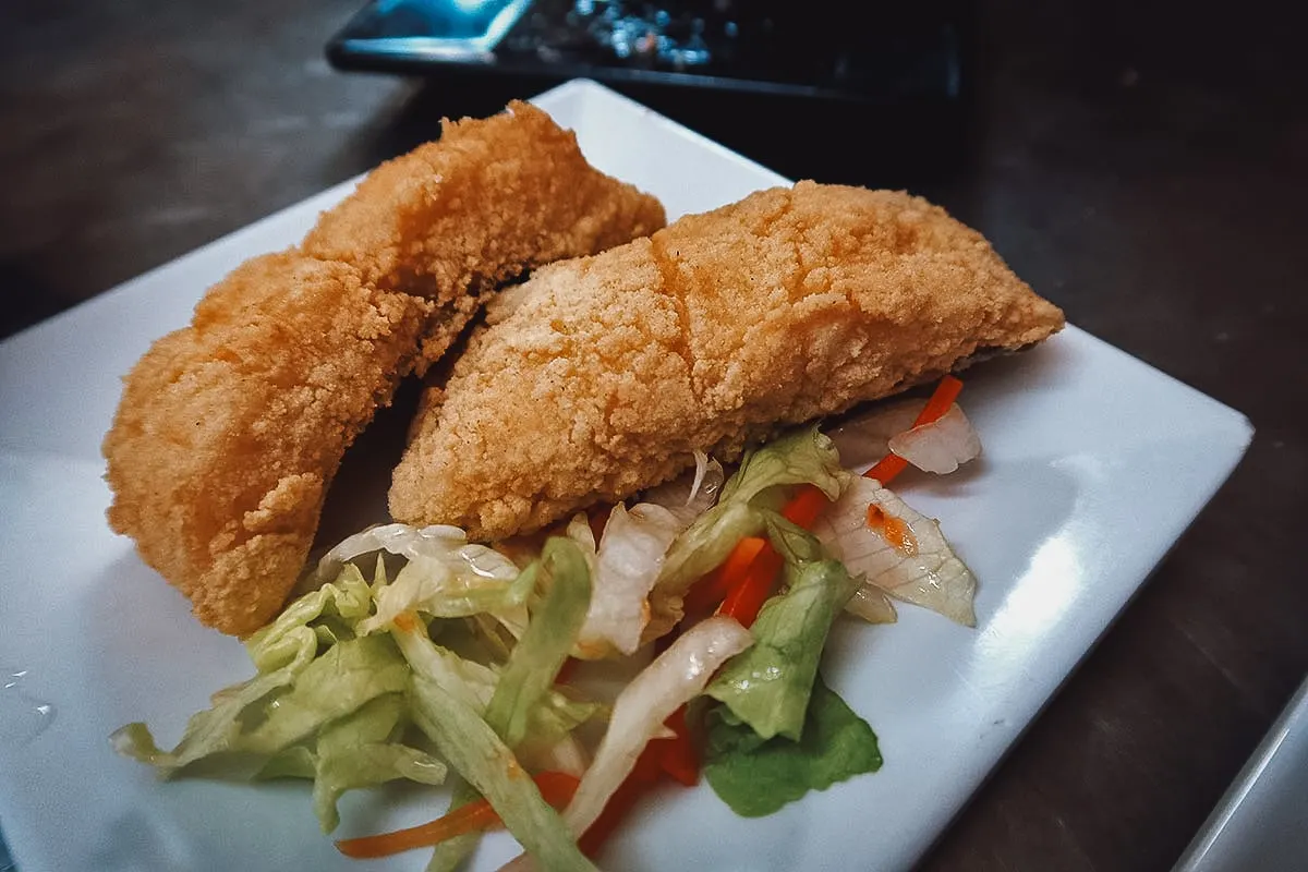 Fried fish at a restaurant in Seville