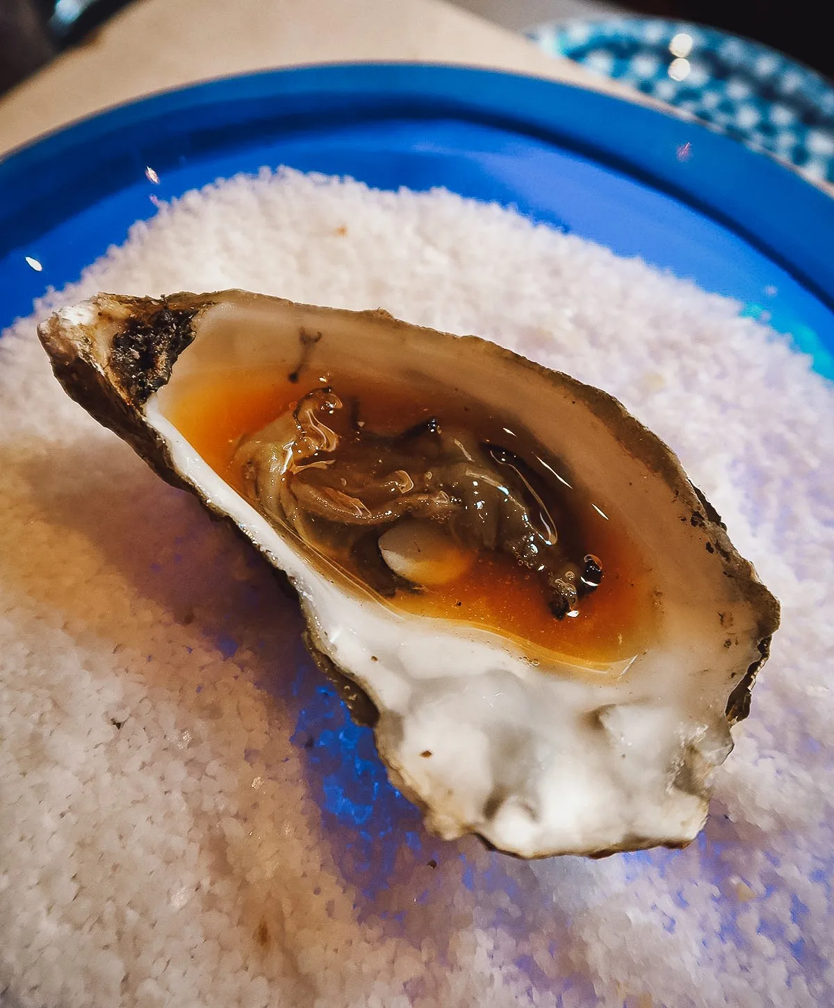 Oyster at a restaurant in Seville