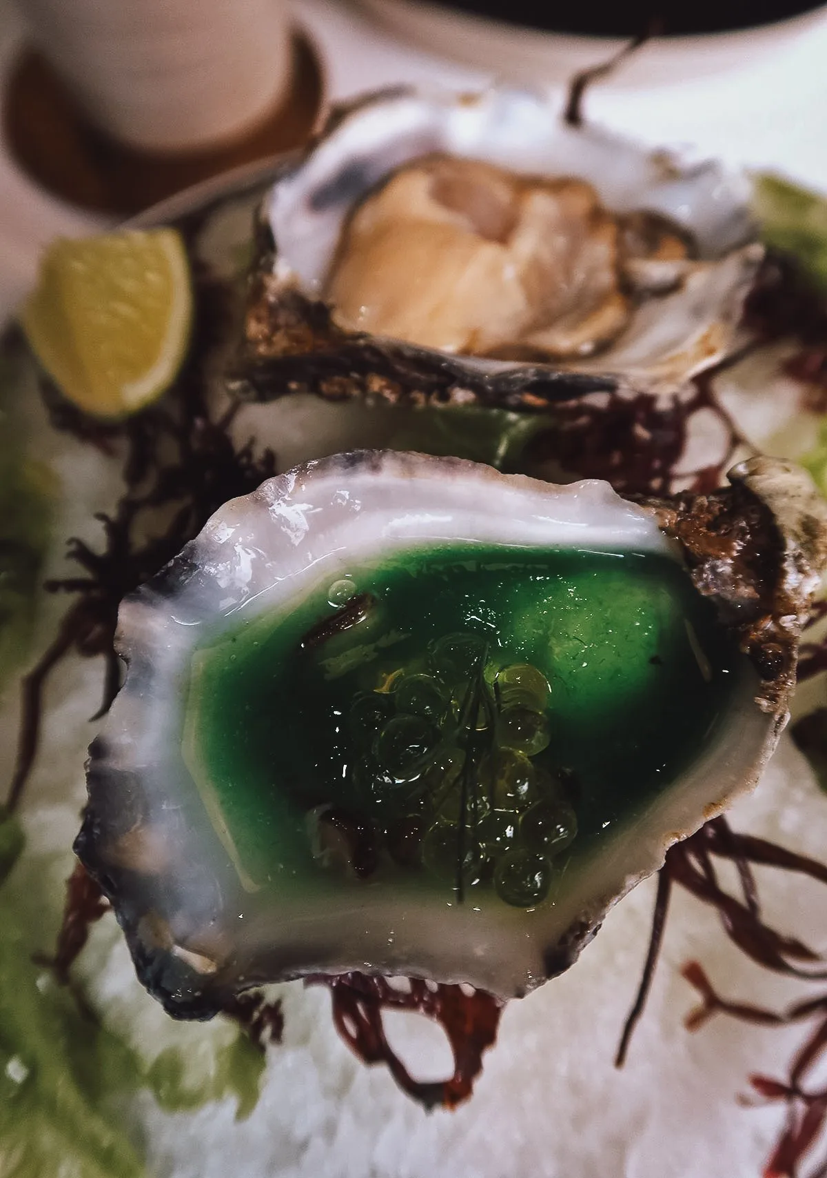 Oysters at a restaurant in Seville