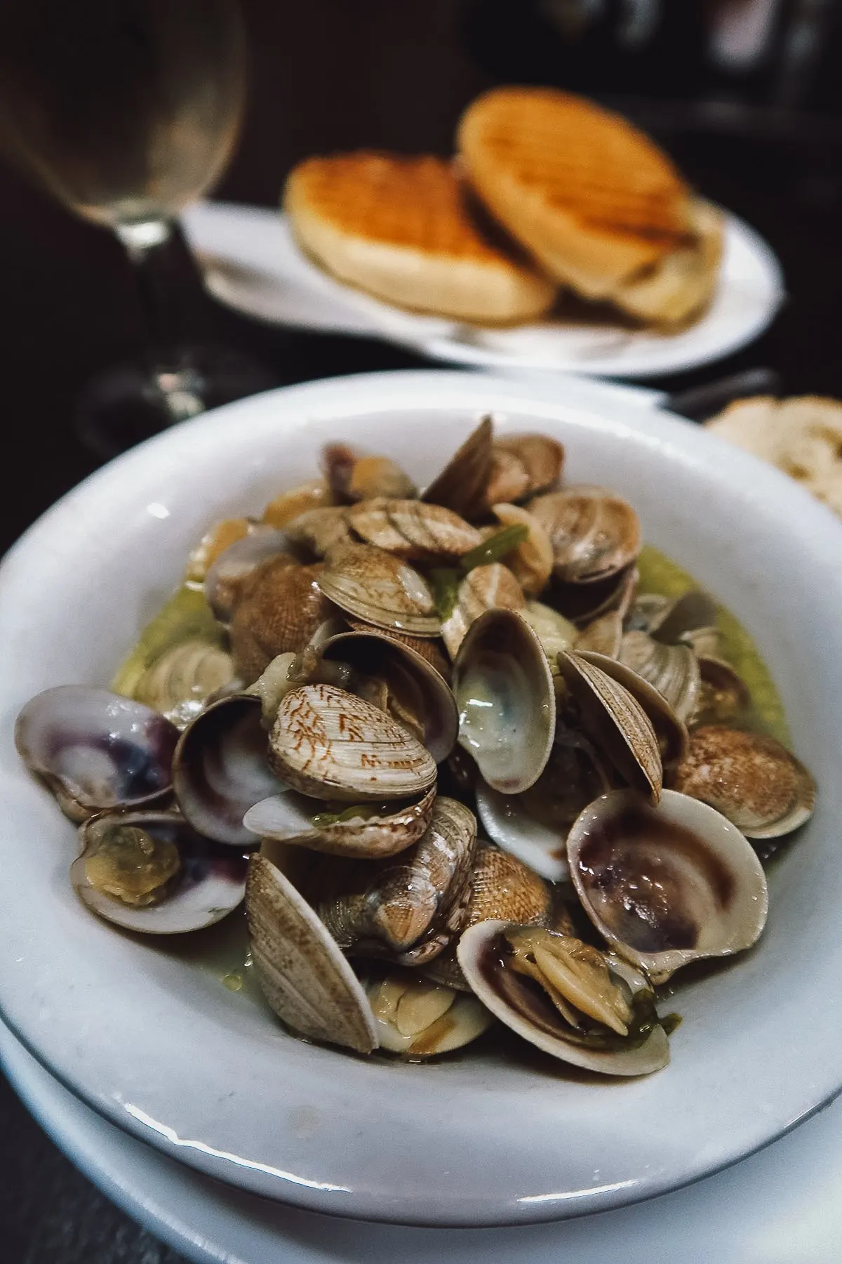 Clams at a restaurant in Seville