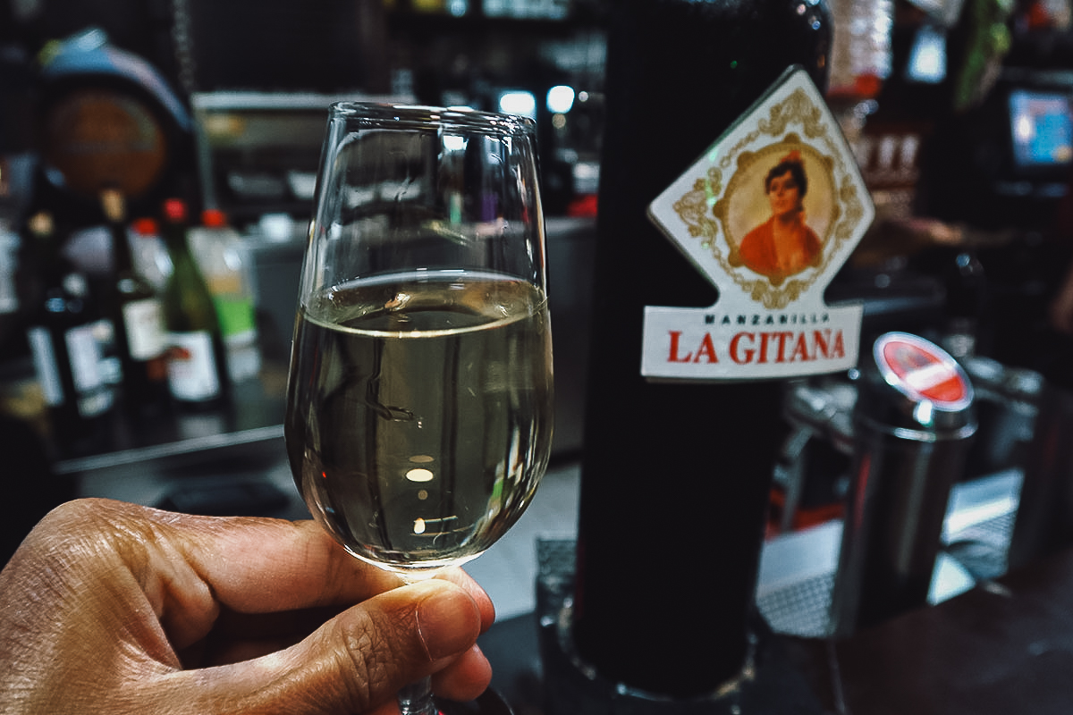 Manzanilla at a restaurant in Seville